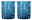 Zwei blaue Whiskybecher mit elegantem Schliff, frontal fotografiert.