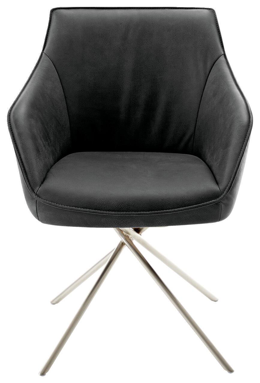 Koinor Sessel DINING SYSTEM Moderner schwarzer Sessel mit Metallbeinen, Vorderansicht
