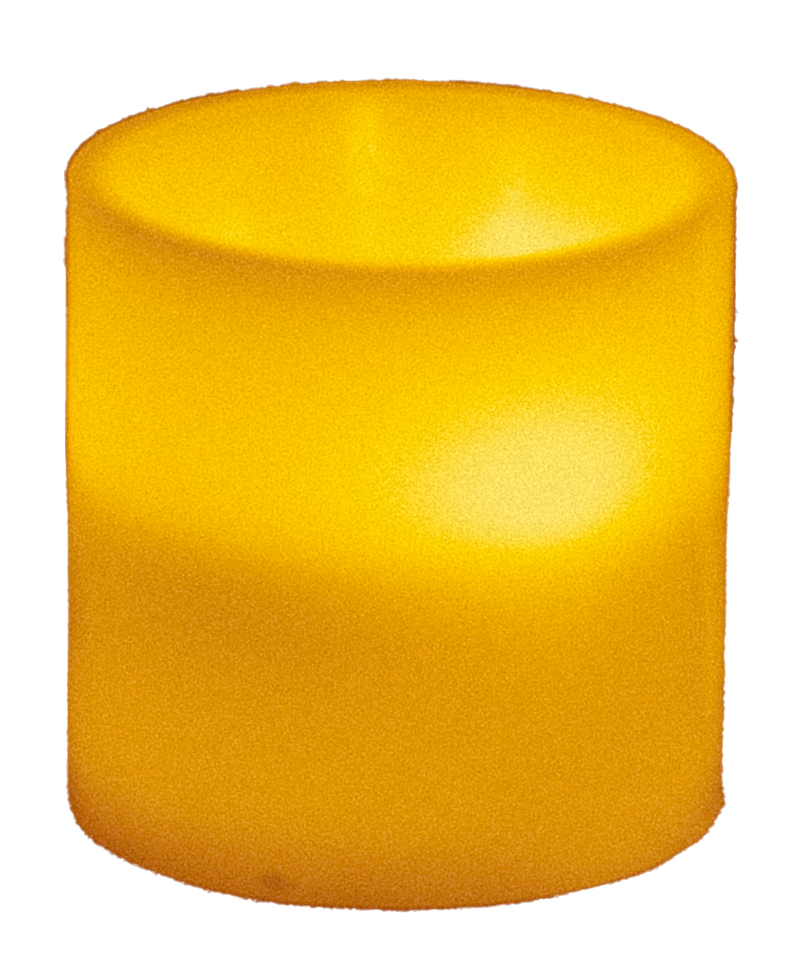 New Garden Outdoor-Kerze DOLO Gelbe Outdoor-Kerze in zylindrischer Form, frontal betrachtet