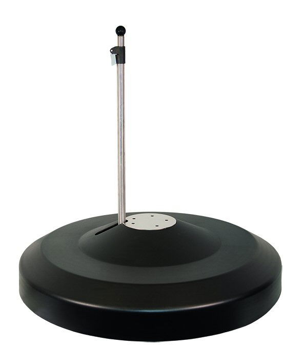 Nertes Schirmständer MAXI Schwarzer Schirmständer mit Metallstange, seitliche Perspektive