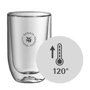 WMF Barista Latte Macchiato Glas, hitzebeständig bis 120 Grad, seitliche Ansicht