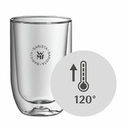 WMF Barista Latte Macchiato Glas, hitzebeständig bis 120 Grad, seitliche Ansicht