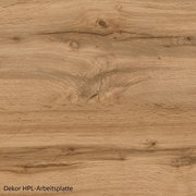 Holzdekor HPL-Arbeitsplatte in natürlicher Holzoptik, Draufsicht