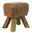 Light&Living Hocker RAMY Hocker aus braunem Leder mit stabilen Holzbeinen, seitliche Perspektive