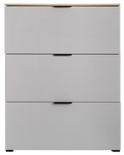 Moderner Klapp-Schuhschrank mit drei Fächern in Frontansicht