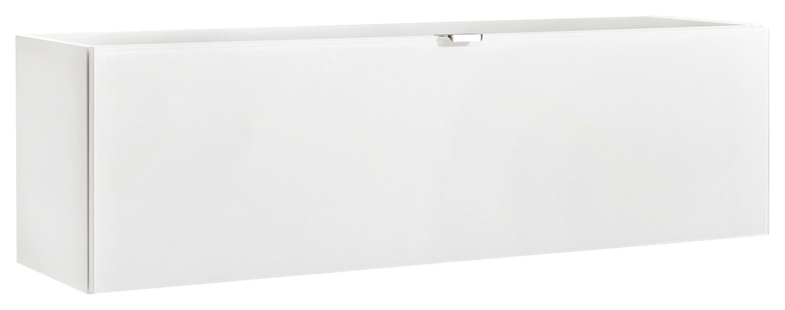 Hom´in Hängeschrank I POOLE Weißer Hängeschrank mit Klapptür, seitliche Perspektive