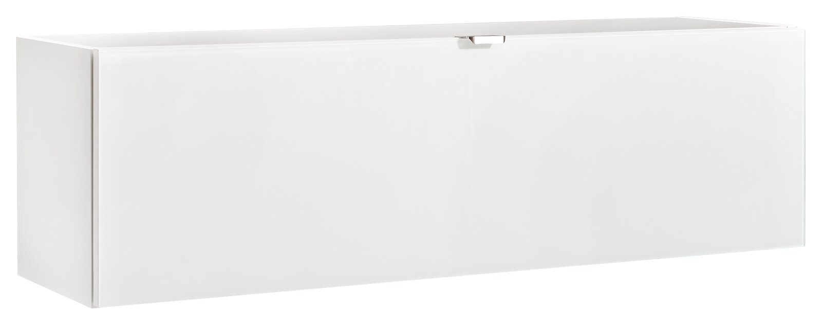 Hom´in Hängeschrank I POOLE Weißer Hängeschrank mit Klapptür, seitliche Perspektive