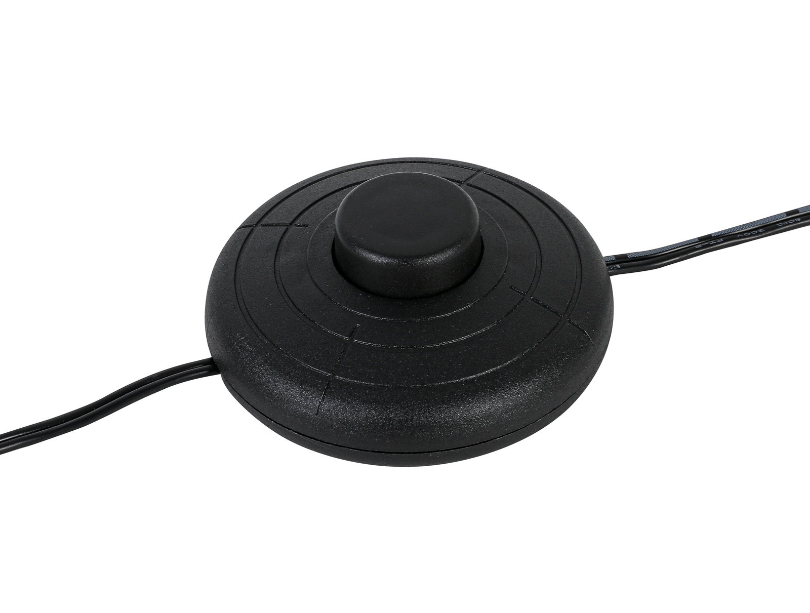 Schwarzer Fußschalter für LED-Stehleuchte, Draufsicht