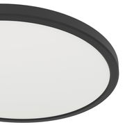 Runde LED-Deckenleuchte ROVITO-Z in schwarzem Rahmen, seitliche Perspektive