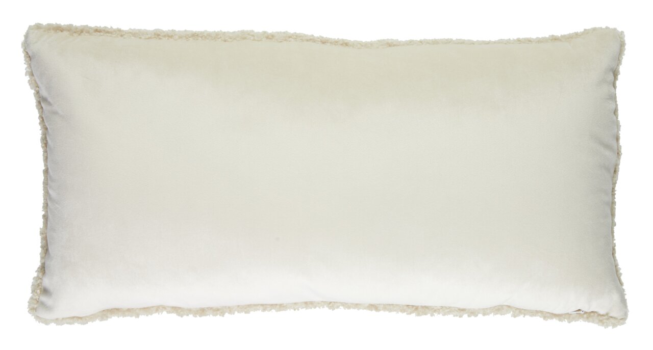 Beiges rechteckiges Kissen 60x30 cm LINA, Vorderansicht