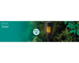 Solarbetriebene Fackel aus Plastik mit flackerndem Licht, Set von 4, seitliche Perspektive