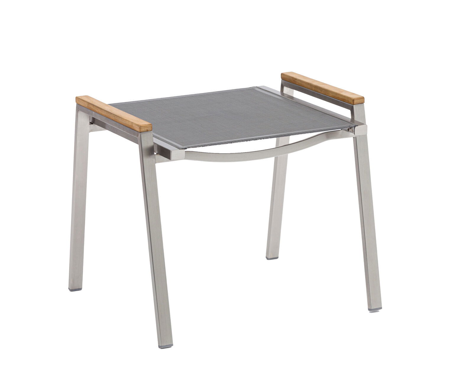 Zebra Hocker ONE Moderner Hocker aus Metall mit Holzdetails, seitliche Perspektive