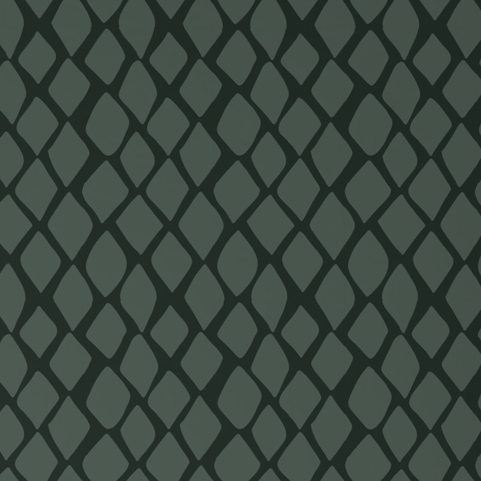 Dunkelgrüne Wendebettwäsche mit geometrischem Rautenmuster, Draufsicht