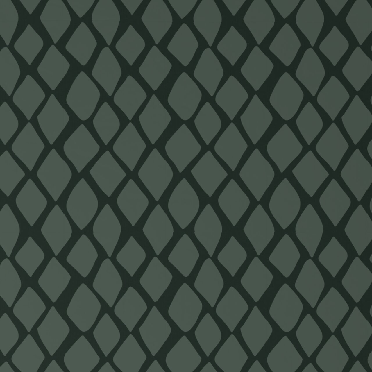 Dunkelgrüne Wendebettwäsche mit geometrischem Rautenmuster, Draufsicht