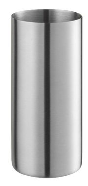 Zylindrischer Zahnputzbecher aus Edelstahl, frontal fotografiert