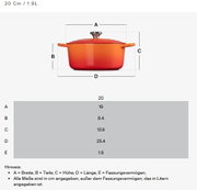 Herzbräter in Orange, 20 cm, seitliche Perspektive