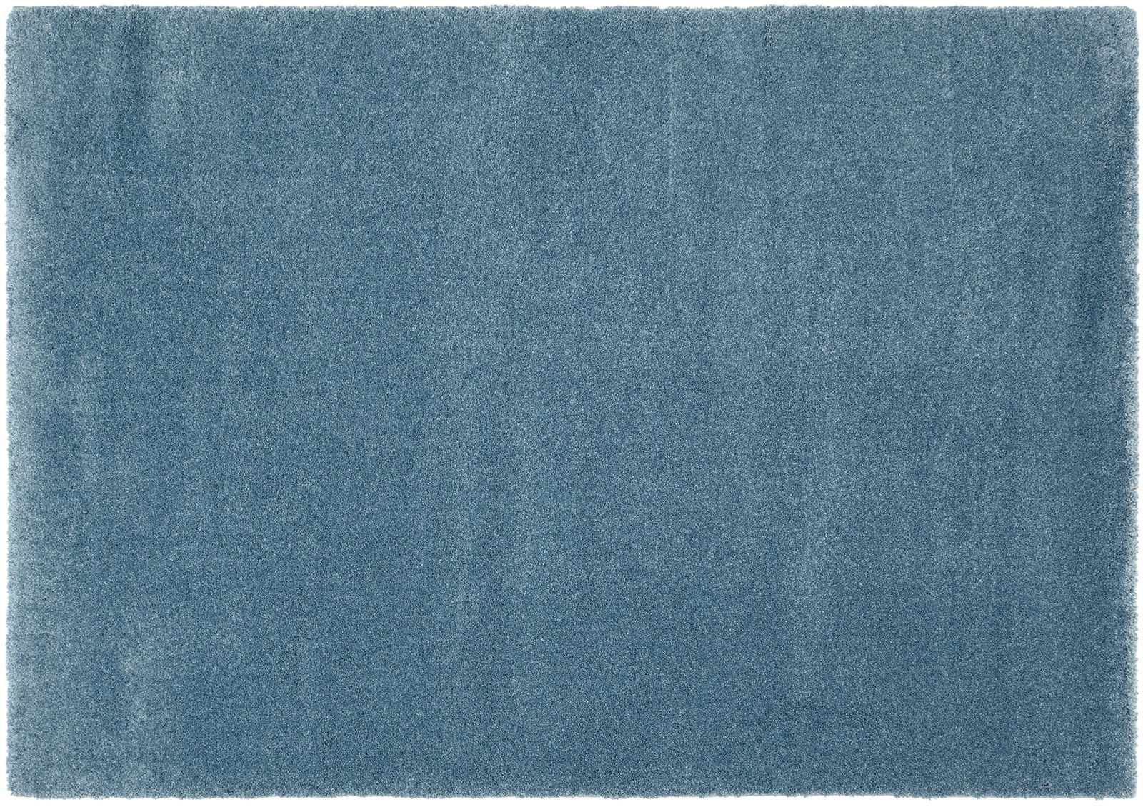 Blauer Uni-Teppich in Draufsicht