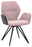 Valnatura Armlehnenstuhl PIANO Moderner Armlehnenstuhl mit rosa Polsterung und schwarzen Metallbeinen, seitliche Perspektive