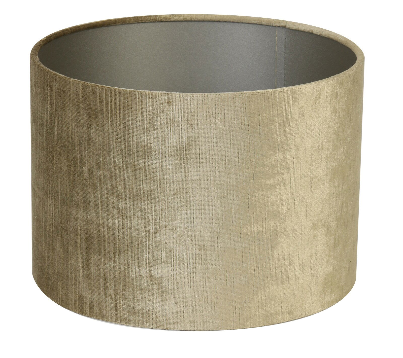 Zylindrischer Lampenschirm in beige, seitliche Perspektive