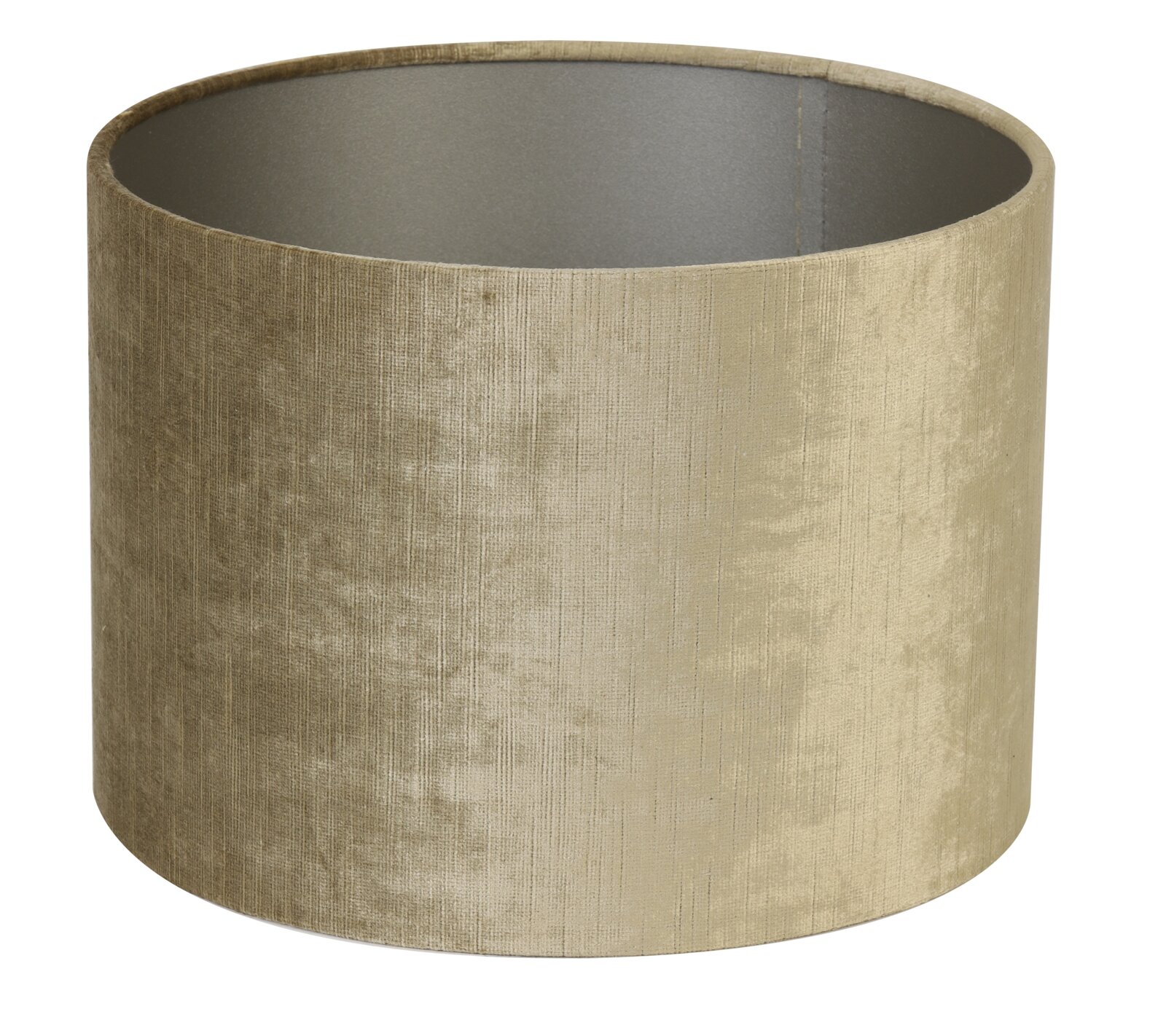 Zylindrischer Lampenschirm in beige, seitliche Perspektive