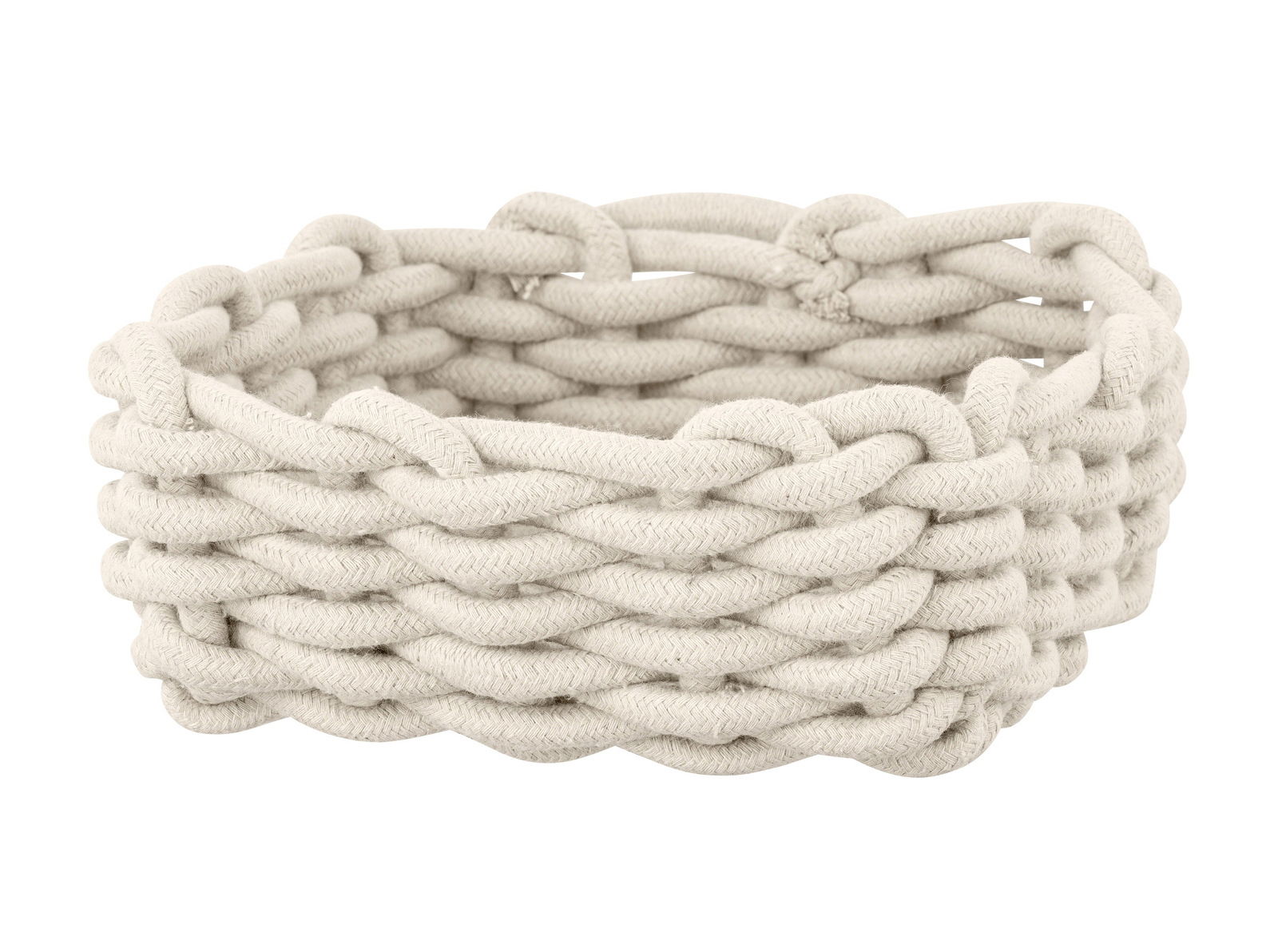 Schöner Wohnen Badkorb MELARA Geflochtener Badkorb Melara M in natürlicher Farbe, aus dicker Kordel, seitliche Perspektive