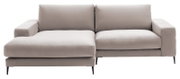 Beige Longchairkombination mit linker Armlehne, frontal betrachtet
