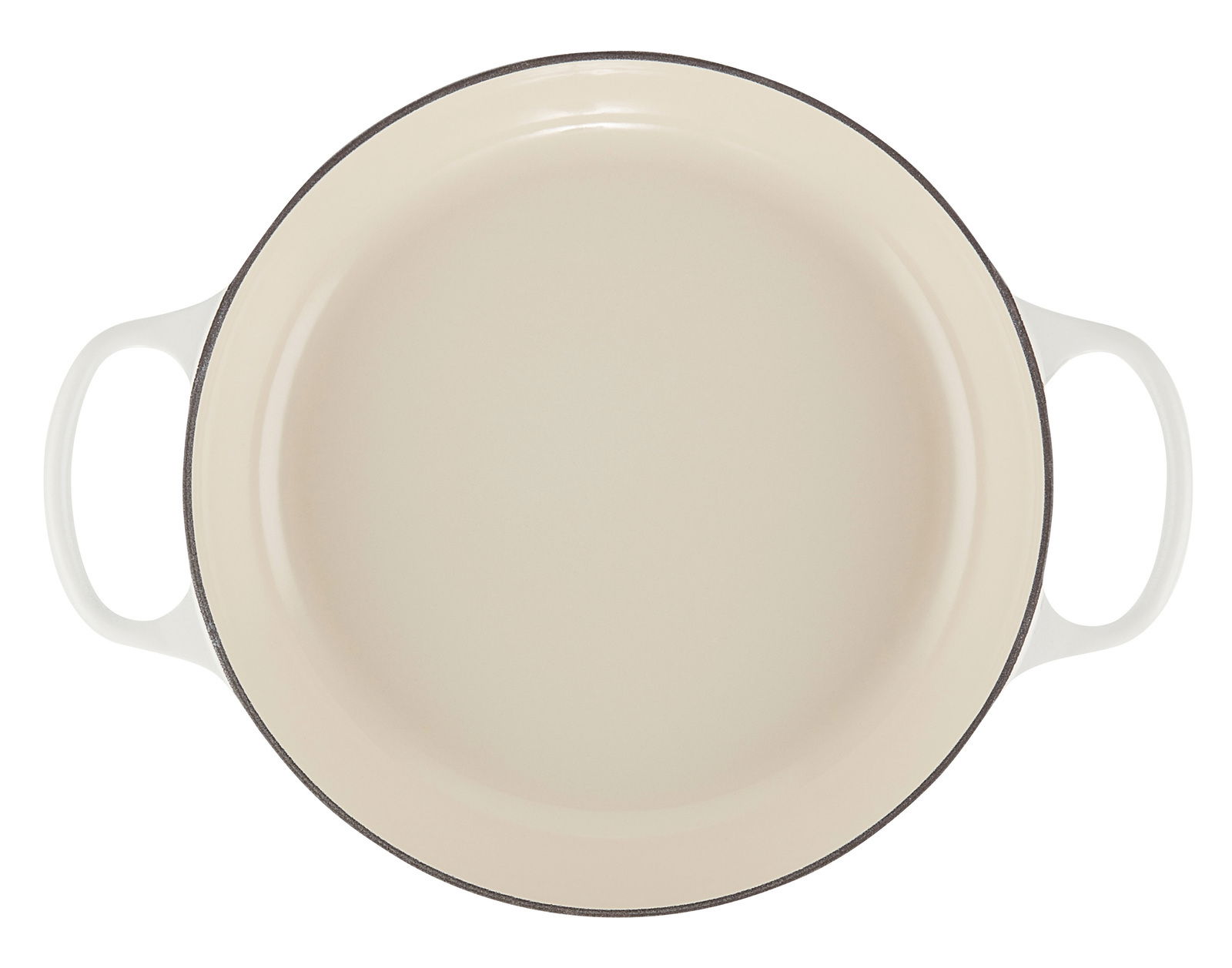 Gourmet Profitopf 26cm in Schneefarbe, Draufsicht mit zwei Griffen