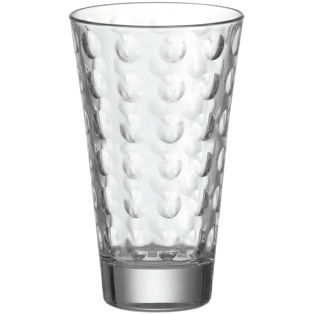 Leonardo Longdrinkbecher OPTIC Trinkglas Optic 300ml mit strukturierter Oberfläche, frontal fotografiert