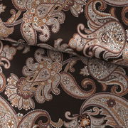 Bettwäsche mit floralem Paisley-Muster in warmen Erdtönen, Draufsicht