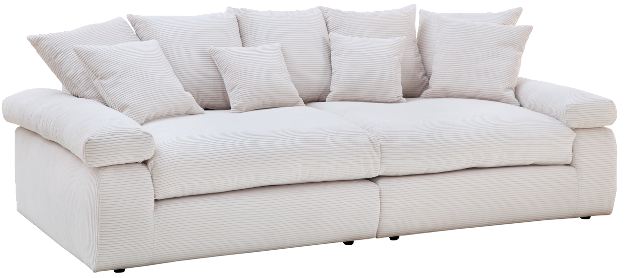 Z2 Big Sofa CASABLANCA Großes, cremefarbenes Big-Sofa mit mehreren Kissen, Vorderansicht