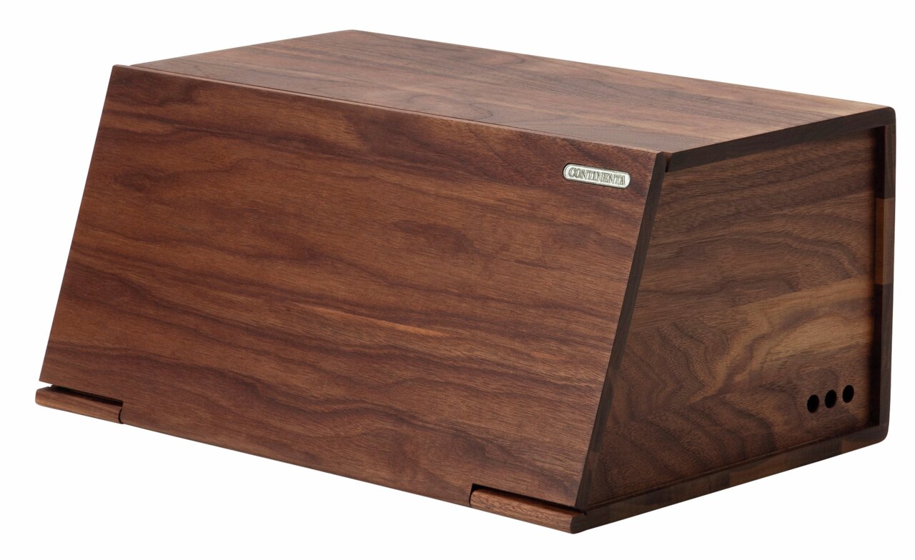 Continenta Broodtrommel walnoot 40x26x18,5 cm Broodtrommel van walnotenhout in rechthoekige vorm, zijaanzicht