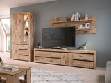 Wandboard aus Holz in moderner Wohnzimmerumgebung, frontal betrachtet