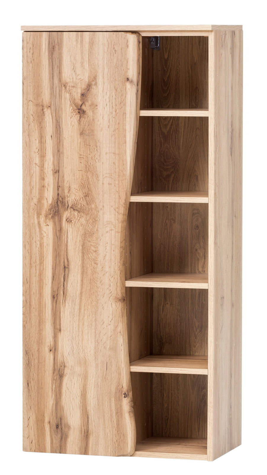 XORA Midischrank 60 VILLACH Midischrank 60 aus Holz mit natürlicher Maserung, offene und geschlossene Fächer, Frontalansicht