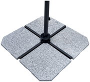 Granitplatte ECO von oben, bestehend aus vier quadratischen Platten mit einem zentralen Ständer.