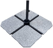 Granitplatte ECO von oben, bestehend aus vier quadratischen Platten mit einem zentralen Ständer.