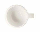 Draufsicht auf eine weiße Espressotasse NewMoon mit 50 ml Fassungsvermögen.