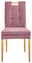 Cantus Stuhl BARCELONA Vorderansicht eines modernen Stuhls der Serie BARCELONA mit lila Polsterung und Holzbeinen.
