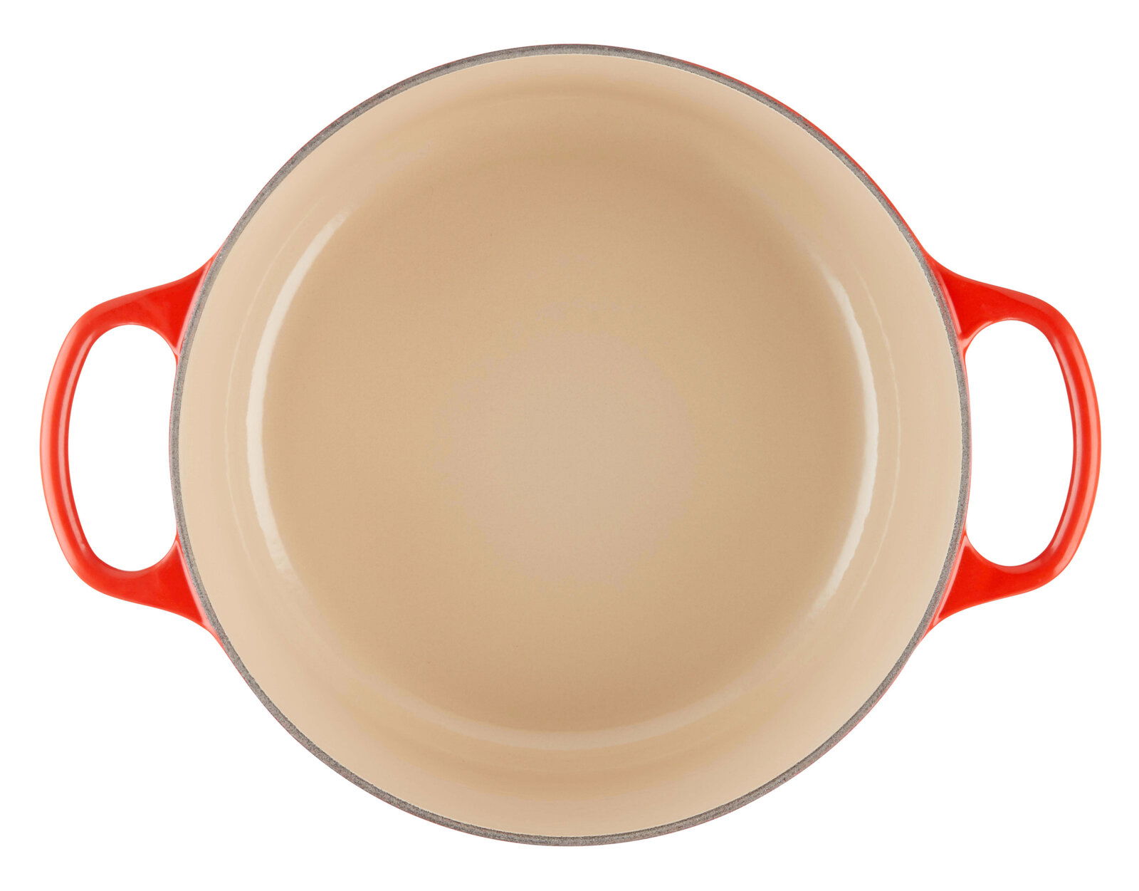 Runder Bräter in Kirschrot, 24 cm, Draufsicht