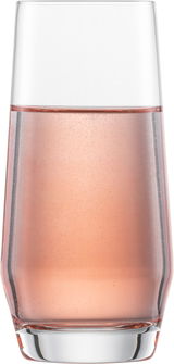 Longdrinkglas Pure mit rosafarbenem Getränk, frontale Ansicht