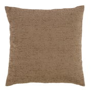 Braunes Kissen in Nahaufnahme, quadratische Form, Textur gut sichtbar