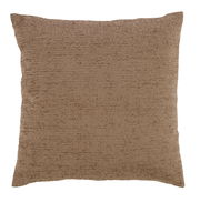 Braunes Kissen in Nahaufnahme, quadratische Form, Textur gut sichtbar
