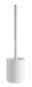 Beslagsboden WC-Bürste inkl. Behälter Weiße WC-Bürste mit Behälter, frontal abgebildet, mit geriffeltem Design.
