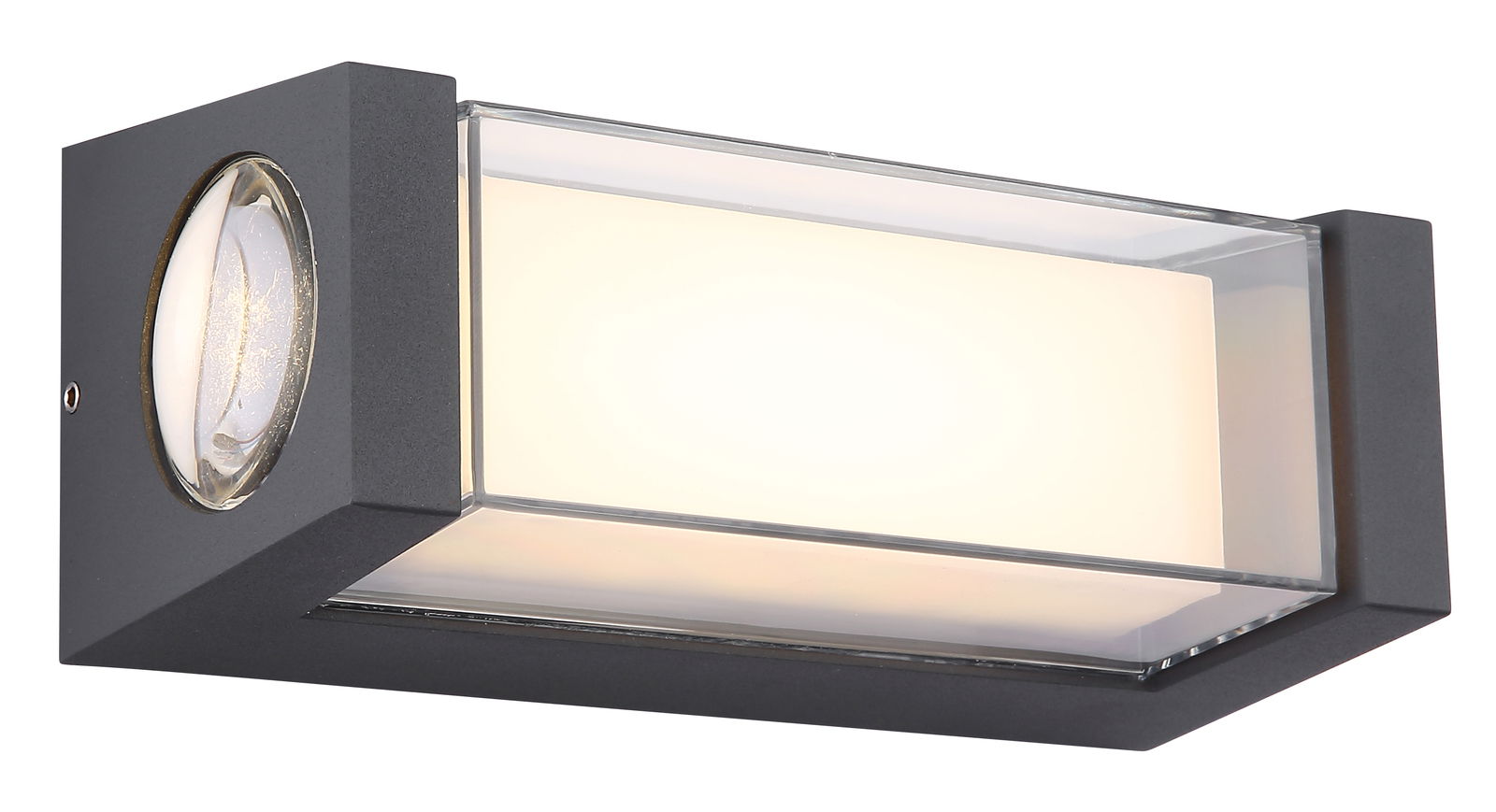 Globo Lighting LED-Aussenwandleuchte PLIXON Moderne LED-Außenwandleuchte in rechteckiger Form, seitliche Perspektive