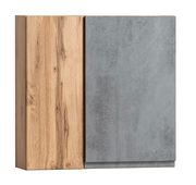 Hängeschrank 65 cm mit Holz- und Betonoptik, Frontalansicht