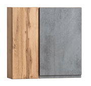 Hängeschrank 65 cm mit Holz- und Betonoptik, Frontalansicht