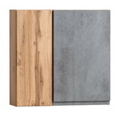 Hängeschrank 65 cm mit Holz- und Betonoptik, Frontalansicht