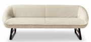 Beige 2,5-Sitzer Bank mit weicher Polsterung und modernem Design, Frontalansicht