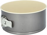 Runde Springform aus Metall mit Verschluss, seitliche Perspektive