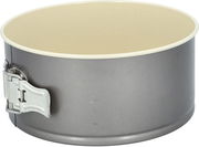 Runde Springform aus Metall mit Verschluss, seitliche Perspektive