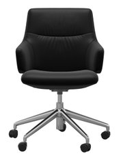 Schwarzer Drehstuhl Stressless MINT mit verchromtem Fußkreuz und Rollen, Frontalansicht